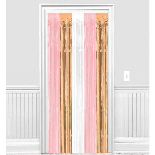 Rose Gold Baby Girl Shower - Fringe Backdrop Curtain